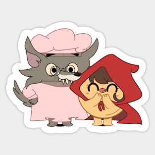 ChocoWolf & Red PancakeHood Sticker